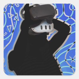 Adesivo Quadrado Tempo de Jogos do Headset VR Fundo Dinâmico