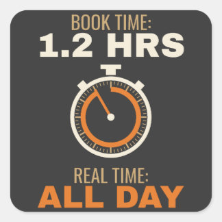 Adesivo Quadrado Tempo de Livro 1.2 Hrs Tempo Real Todo o Dia, Taxa