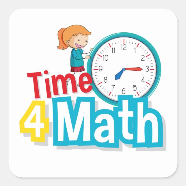 Adesivo Quadrado Tempo De Matemática (Frente)