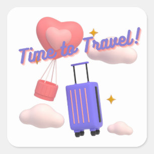 ADESIVO QUADRADO TEMPO PARA VIAGEM