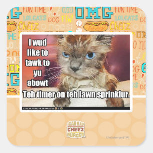 Adesivo Quadrado Temporizador de Sprinklur do gramado