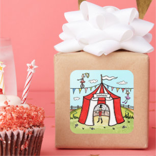 Adesivo Quadrado Tenda de Circo Personalizada