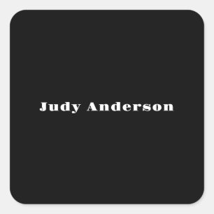 Adesivo Quadrado Tendência Preto Ousado Profissional Simples Modern