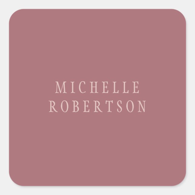 Adesivo Quadrado Tendência Rosa de Poeira Dourada Creativa única e  (Frente)