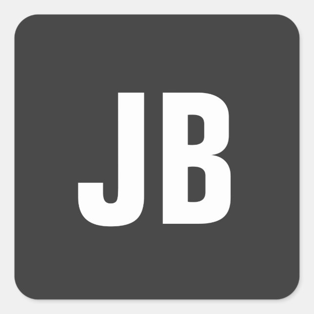 Adesivo Quadrado Tendência simples, simples e em negrito, de monogr (Frente)