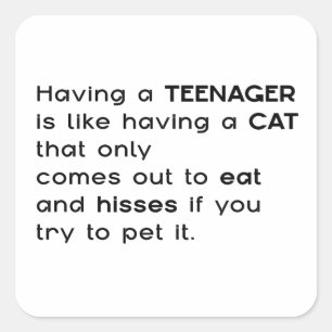 Adesivo Quadrado Tendo um adolescente...