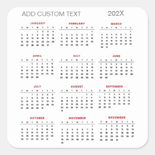 Adesivo Quadrado Tendy adicione seu próprio texto personalizado Cal