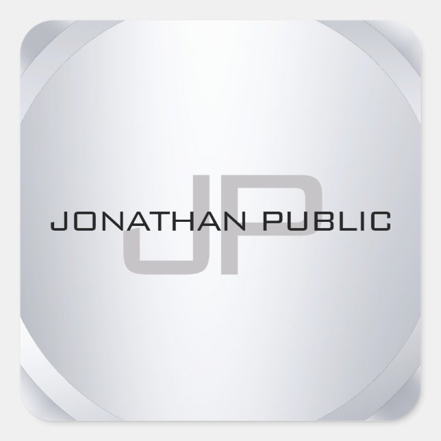 Adesivo Quadrado Tendy Monogrammed Modelo Modern Elegante (Frente)