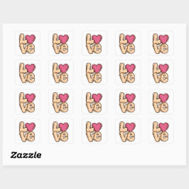 Adesivo Quadrado Tendy Square Love Sticker