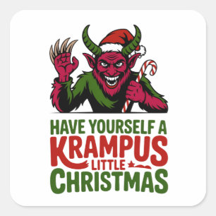 Adesivo Quadrado Tenha um Natal Krampus Pequeno Krampus L