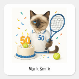Adesivo Quadrado Tênis 50º aniversário para os amantes de gatos