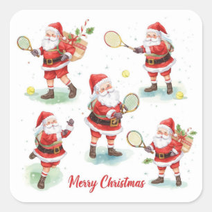 Adesivo Quadrado Tenis de Natal com Papai Noel