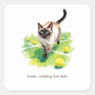 Adesivo Quadrado Tênis Engraçado dizendo para os amantes de gatos