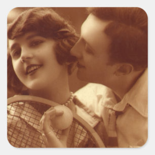 Adesivo Quadrado Tênis Esportivo Vintage, Amor e Romance