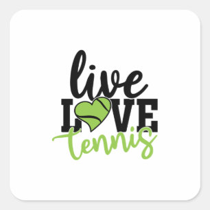 Adesivo Quadrado Tênis Player Live Love Tênis
