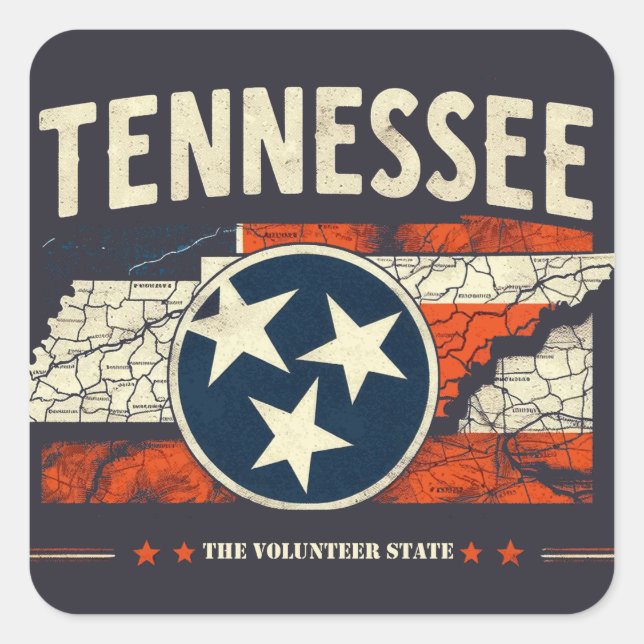 Adesivo Quadrado Tennessee (Frente)