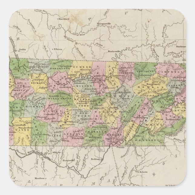 Adesivo Quadrado Tennessee 4 (Frente)