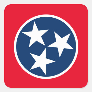 Adesivo Quadrado Tennessee Flag
