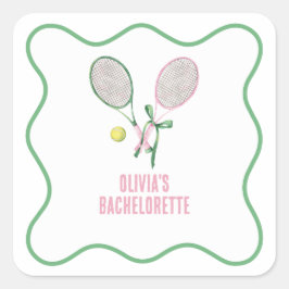 Adesivo Quadrado Tennis preppy bachelorette