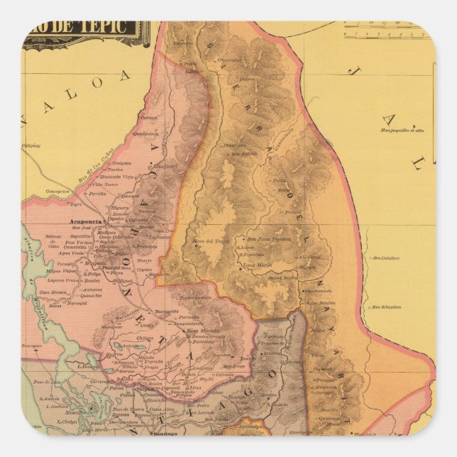 Adesivo Quadrado Tépico, Nayarit (Frente)