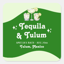 Adesivo Quadrado Tequila Cítrico Verde Lima & Despedida de Solteira