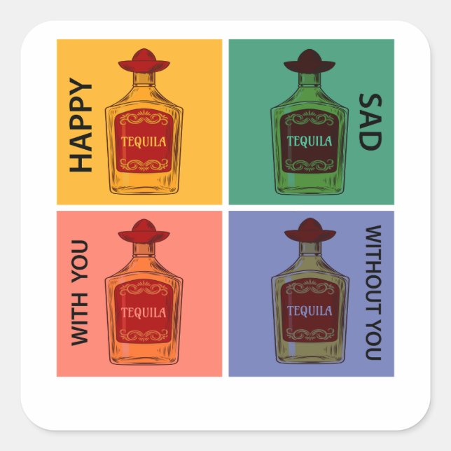 Adesivo Quadrado Tequila Sempre (Frente)