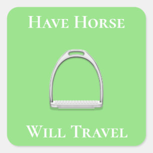 Adesivo Quadrado "Ter Viagem de Cavalo" Stirrup Verde limão de Ferr