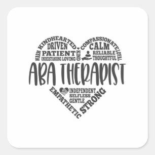 Adesivo Quadrado terapeuta da ABA, analista de comportamento