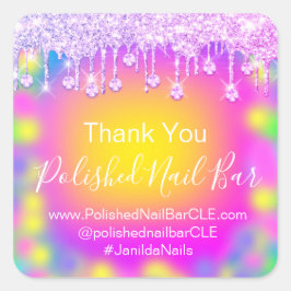 Adesivo Quadrado Terapêutica com Coloração das unhas do colírio de