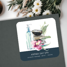 ADESIVO QUADRADO TERAPÊUTICA DE MASSAGEM ORCHID STONE BAMBOO WATERC