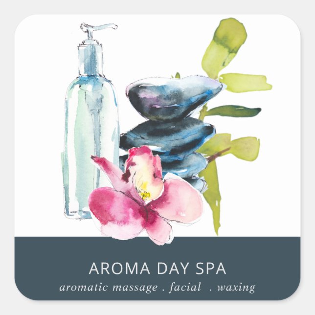 ADESIVO QUADRADO TERAPÊUTICA DE MASSAGEM ORCHID STONE BAMBOO WATERC (Frente)