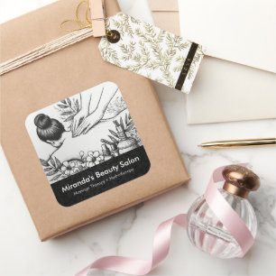 Adesivo Quadrado Terapêutica de Massagem Terapia Mãos Energia Spa B