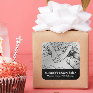 Adesivo Quadrado Terapêutica de Massagem Terapia Mãos Energia Spa B