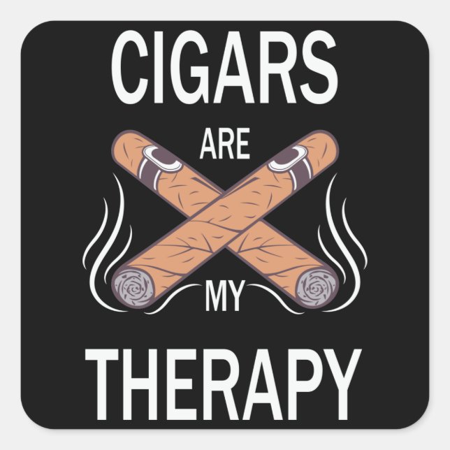 Adesivo Quadrado Terapêutica Vintage Cigar (Frente)