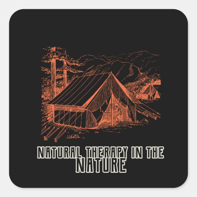 Adesivo Quadrado Terapia natural na natureza (Frente)