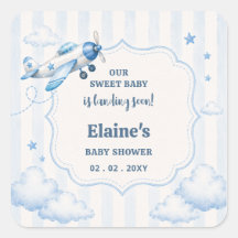 Tercando Em Breve Avião Azul Menino Chá de Bebê