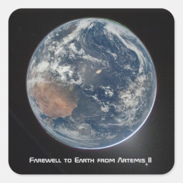 Adesivo Quadrado Terra a partir de Artemis II