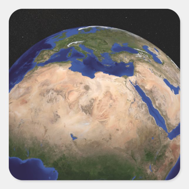 Adesivo Quadrado Terra da Próxima Geração do Mármaco Azul 3 (Frente)