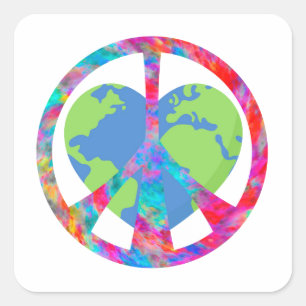 Adesivo Quadrado Terra de amor pacífica