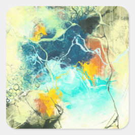 Adesivo Quadrado Terra - Design Abstrato Verde