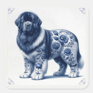 Adesivo Quadrado Terra Nova Landseer Newfoundland