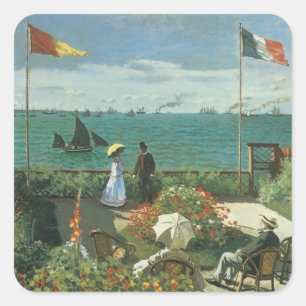 Adesivo Quadrado Terrace no litoral por Claude Monet