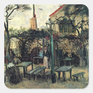 Adesivo Quadrado Terraço de um Café, Montmartre por Vincent van Gog