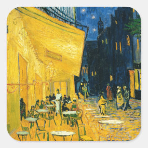Adesivo Quadrado Terraço do café de Vincent van Gogh  , Lugar du