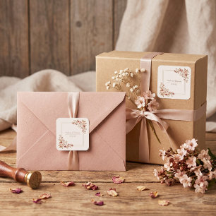 Adesivo Quadrado Terracota Rosa Poeirento Dourado Arredondado Quadr