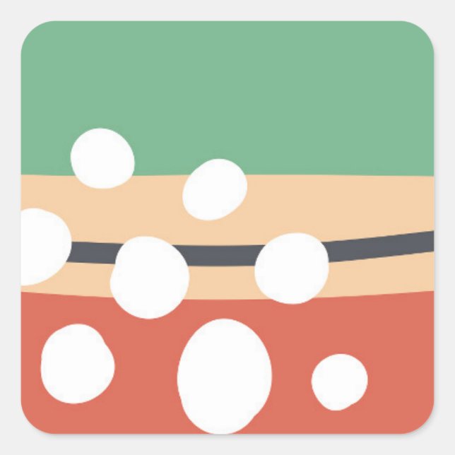 Adesivo Quadrado Terracotta e sage green abstrato retro boho art (Frente)