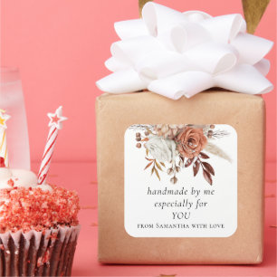 Adesivo Quadrado Terracotta Florals Feita À Mão Especialmente Para 