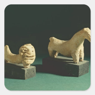 Adesivo Quadrado Terracotta lion and cavalo, Mohenjodaro 2300-1750 