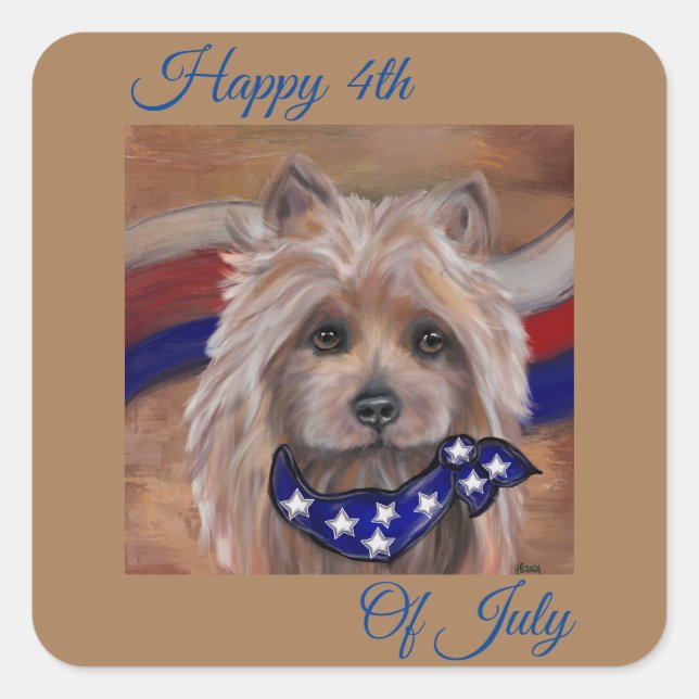 ADESIVO QUADRADO TERRIER AUSTRALIANO (Frente)