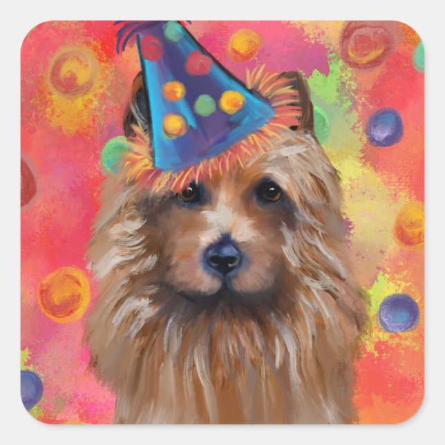 Adesivo Quadrado Terrier Australiano (Frente)